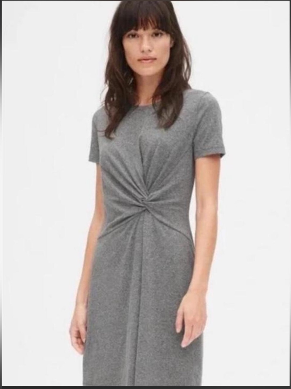Juicy Couture Gray Twist-Front Midi Dress
